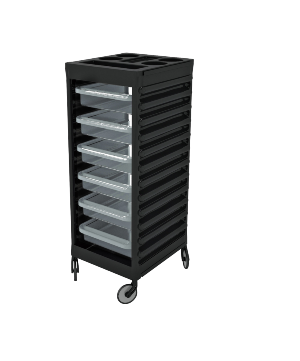 CERIOTTI EASY TROLLEY BLK - TRANSPARENT DRAWERS