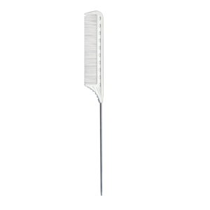 YS PARK EXTRA LONG TAIL COMB STANDARD TEETH - WHITE